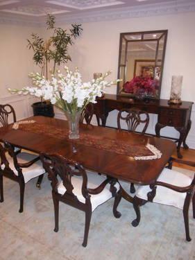 10-pc Maitland-Smith Regency Finished Mahogany Dining Room Set