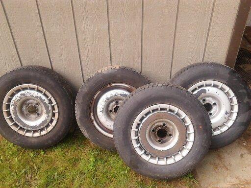 13 INCH VW RIMS AND TIRES!! COULD FIT OTHERS!! CAME OFF 88 VW