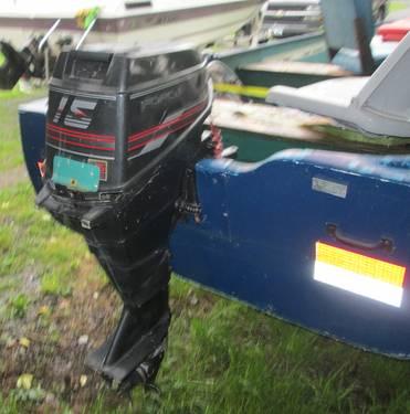 16' Aluminum boat with 15 hp motor and trailer