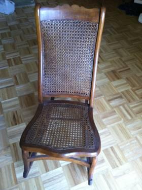1930's Oak T-Back Rocking Chair