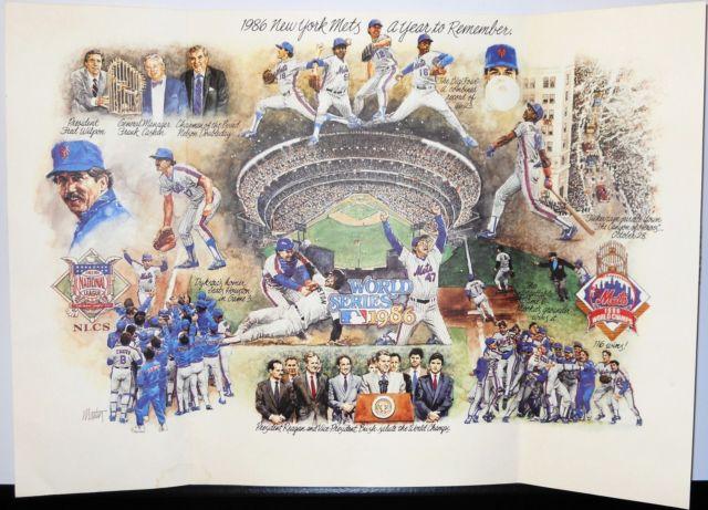 1986 NY METS COMMEMORATIVE LITHOGRAPH LITHO, ?A YEAR TO REMEMBER?: NM!