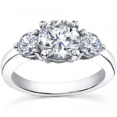 1.25 ct Ladies Round Cut Diamond Engagement Accented Ring in White Gio