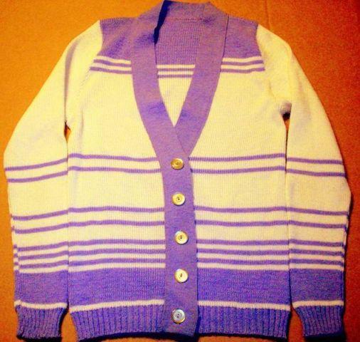 2-Piece White & Purple Sweater Set