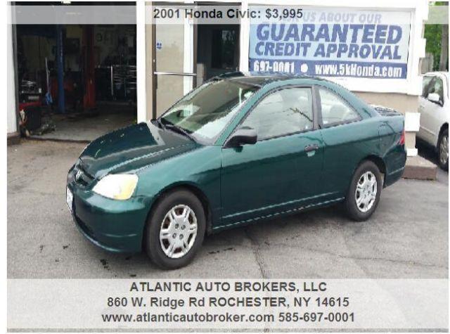 2001 HONDA CIVIC DX COUPE A/C, 5 SPEED, WE FINANCE, FREE WARRANTY!!