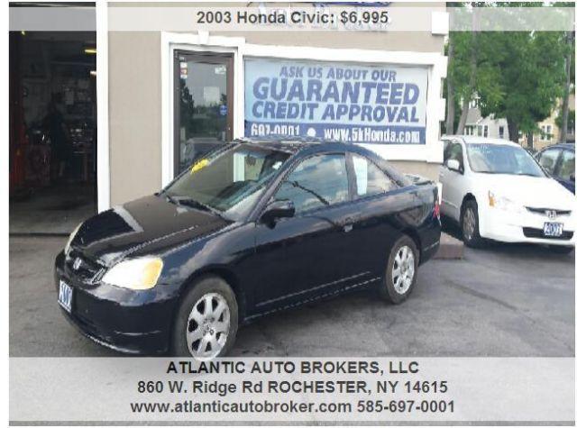 2003 HONDA CIVIC EX COUPE, LOADED, VERY LOW MILES, BLACK
