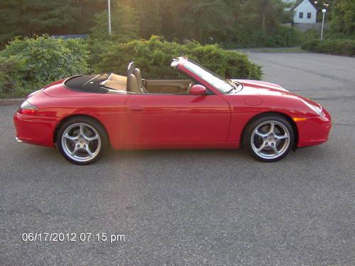 2003 Porsche 911 cabriolet w/ ONLY 29K Guards Red 6spd many options