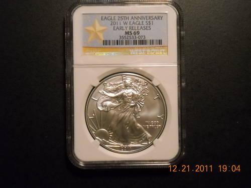 2011-W NGC MS69 25th Anniversary Silver Eagle (Burnished).