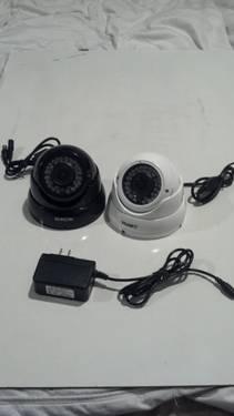 2 Cantek Infrared Security Cameras w/ Power Supply