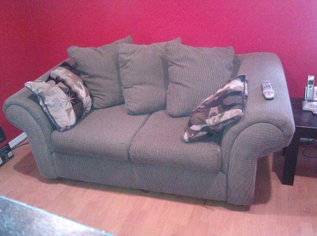 2 cushion love seat and Reclining lounge chair
