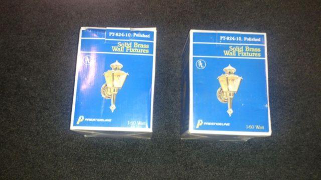 (2) Solid Brass Wall Fixtures (Lamps) - (NEW)