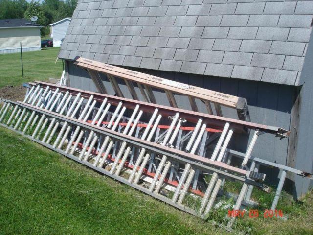 3-extention ladders & 2- 8ft step ladders