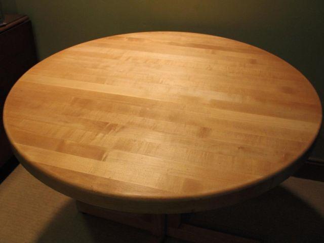 36 inch Round Butcher-block Table