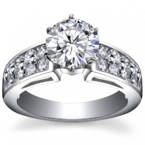 3.50CTW Round Briliant Cut Diamond Solitaire Engagment Ring Solid 14K
