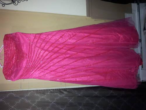 3 formal dresses. blue, pink ,and black and pink. size 16, 18, xl