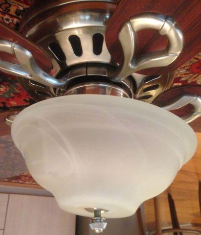 42? Hunter Ceiling fan, brushed nickel w/swirled marble light