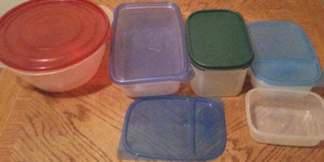4 Clear Rubbermaid Ziploc Tupperware Food Storage Bin Container Lot