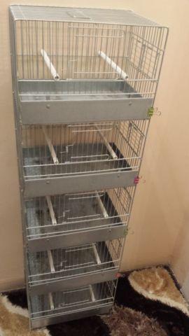 5 BIRD CAGES FOR SALE STACKED TRAINER UNIT ITALIAN
