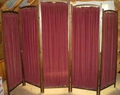 5 PANEL WOOD FRAME DECORATIVE SCREEN WITH VELVET FABRIC