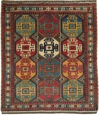 5x6 Squarish Handmade Kazak rug WOOL on WOOL