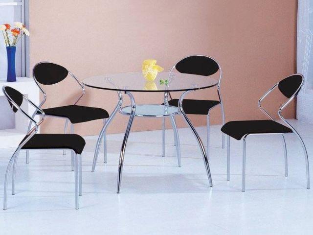 8016DT 5pc Dining Set with Black Chairs By At Home USA