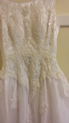 A beautiful white wedding dress