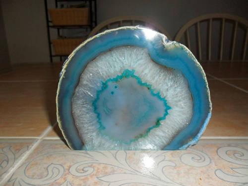 Agate Blue/Green with a Crystal Center Quartz Geode-Originally $175.00