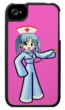 Anime Nurse with Stethoscope iPhone 4 Case - Pink - Beautiful