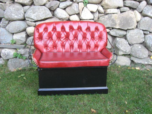 Antique Buckboard Upholstered Bench