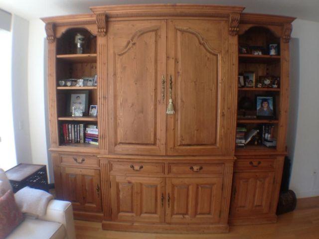Antique Country Pine Wall Unit
