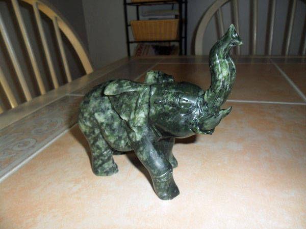 Antique Elephant Dark Green Jade Statue-Originally $165.00