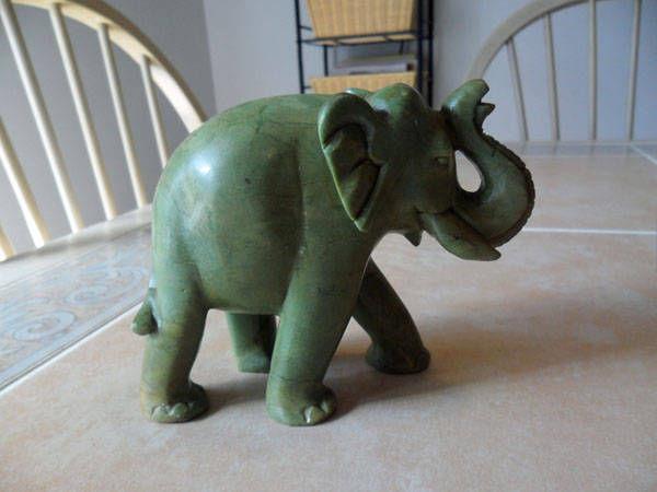 Antique Elephant Light Green Jade Statue-Originally $165.00