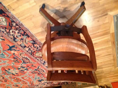 Antique oak and maple rolling lawyers chairs