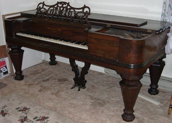 Antique Square Grand Piano Hallet Davis Boston 1854