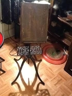 Antique wood plant stand