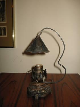 Arts & Crafts old antique vintage night lamp light hammered copper 11