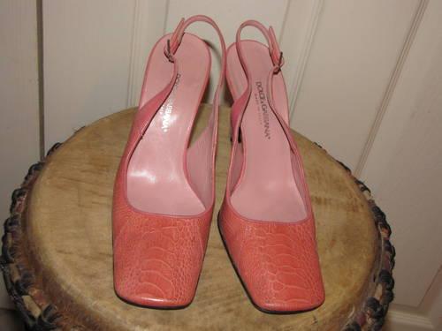 Authentic Dolce & Gabbana D&G Leather Heels Light Pink 37(IT) - US 6.5