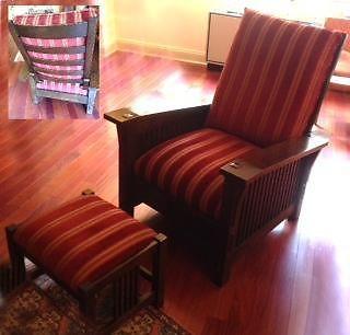 AUTHENTIC STICKLEY SPINDLE MORRIS CHAIR AND OTTOMAN - $800 (East Villa