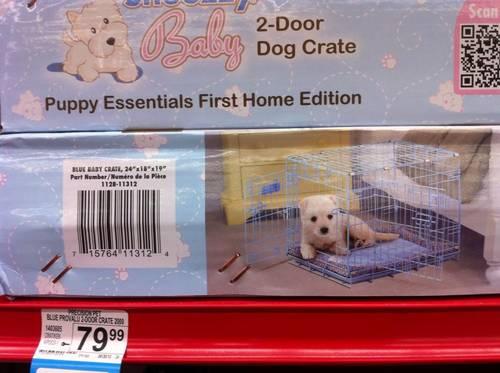 Baby Blue Dog Crate/Cage/Kennel with Crate Cover