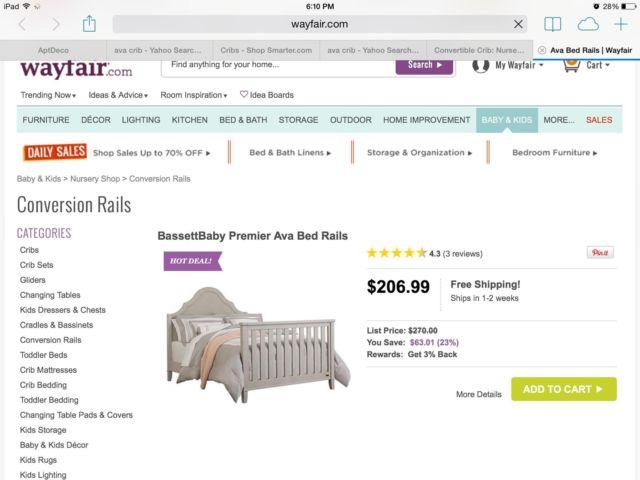 BASSETT BABY complete 4in1 AVA collection conversion