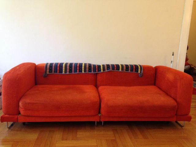 Beautiful Ikea TYLOSAND living room: sofa bed, love seat and Ottoman