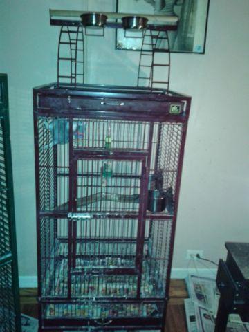 beautiful Prevue brand Parrot Cage burgundy in color