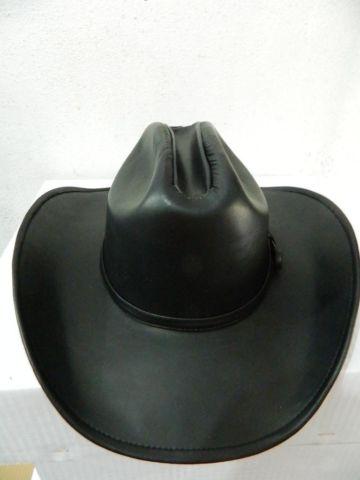 Black genuine leather cowboy hat brand new all men sizes availables