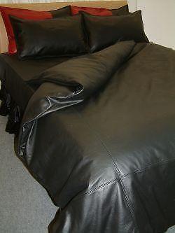 Black Real Leather.. Comforter/Rug.. Large