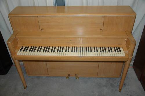 Blonde Steinway Console Piano