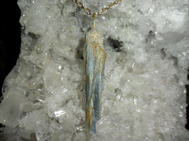 Blue Kyanite Crystal Charm -Beauty #6
