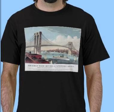 Brooklyn Bridge T-Shirt Currier and Ives Vintage Print