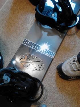Burton snow board, boots & extras