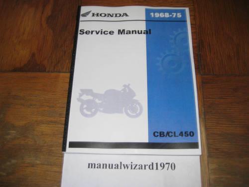 CB450 CL450 CB 450 CL 450 Service Shop Repair Manual Part# 6228301
