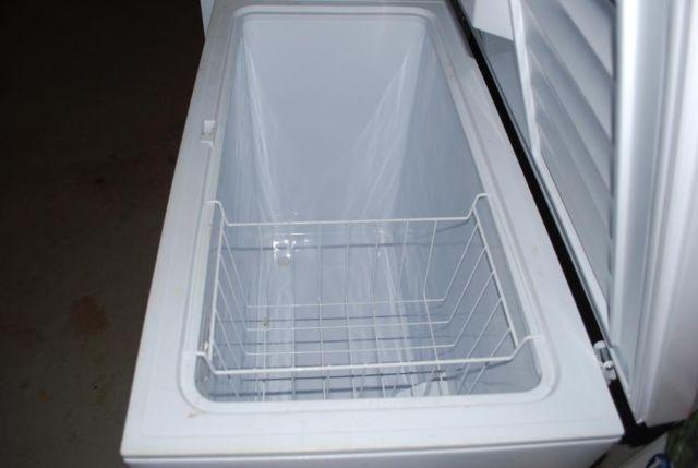 Chest Freezer. Used. White. Approx 10 Cu Ft. Good working condition.