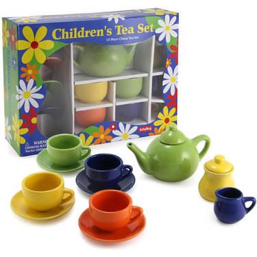 Childrens Classic Color 13 Piece Porcelain Tea Set